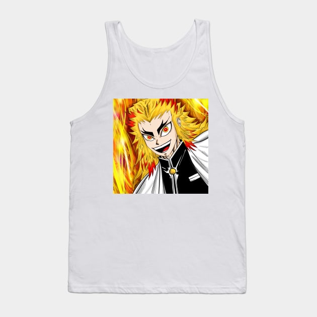 the rengoku the flame hashira in demon slayer Tank Top by jorge_lebeau